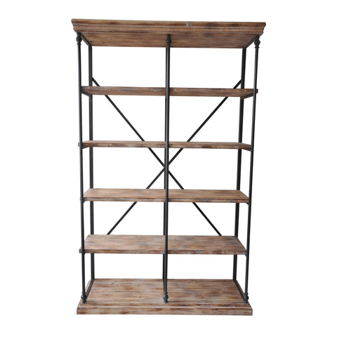 Crestview La Salle Metal and Wood Bookshelf CVFZR1498
