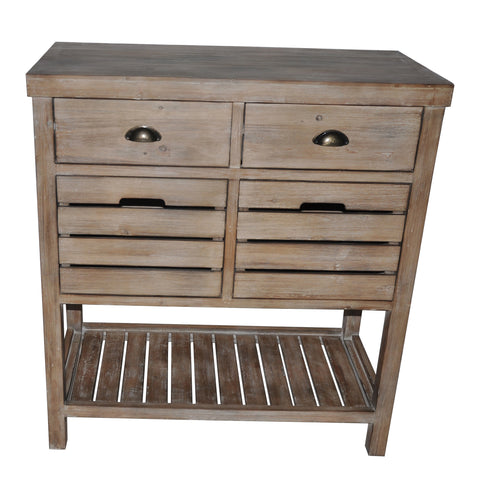 Crestview Jackson 2 Basket Drawer Rustic Console CVFZR1506