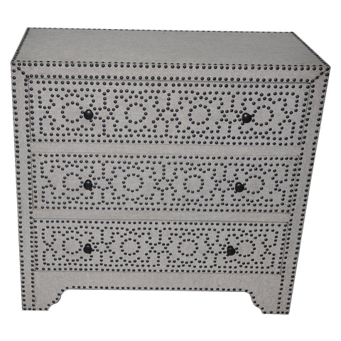 Crestview Springfield 3 Drawer Nailhead Chest CVFZR1508