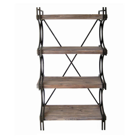 Crestview Industrial Metal and Wood Etagere CVFZR1517