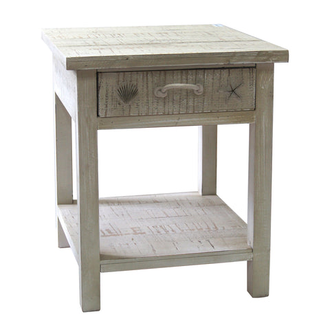 Crestview Seaside White Coastal End Table CVFZR1521