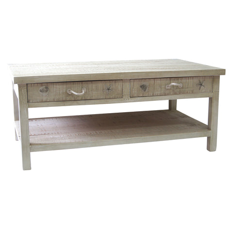 Crestview Seaside White Coastal Cocktail Table CVFZR1522