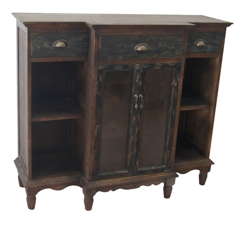 Crestview Wendover Two Tone Wood Wine Cabinet CVFZR1524