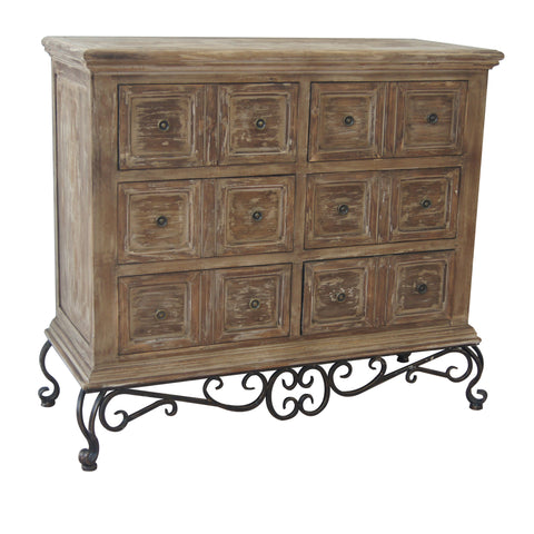 Crestview Madison Metal Base and Wood 3 Drawer Chest CVFZR1526