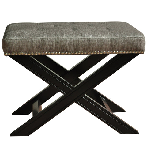 Crestview Fifth Ave Textured Silver Nailhead Stool CVFZR678