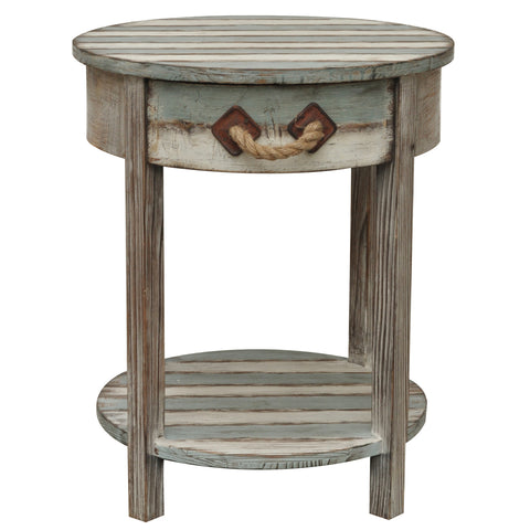 Crestview Nantucket 1 Drawer Weathered Wood Accent Table CVFZR691