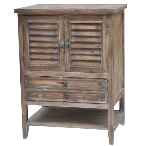 Crestview Jackson 2 Door Weathered Oak Bedside Accent CVFZR757