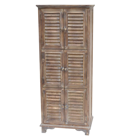Crestview Jackson 6 Door Weathered Oak Cabinet CVFZR758