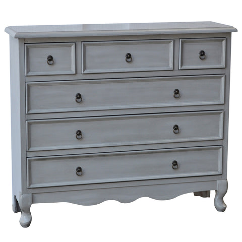 Crestview Hampton 6 Drawer Light Grey Chest CVFZR791
