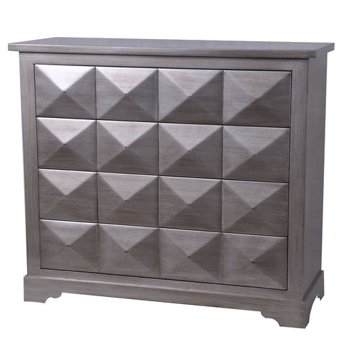 Crestview Hudson 4 Drawer Pewter Chest CVFZR850