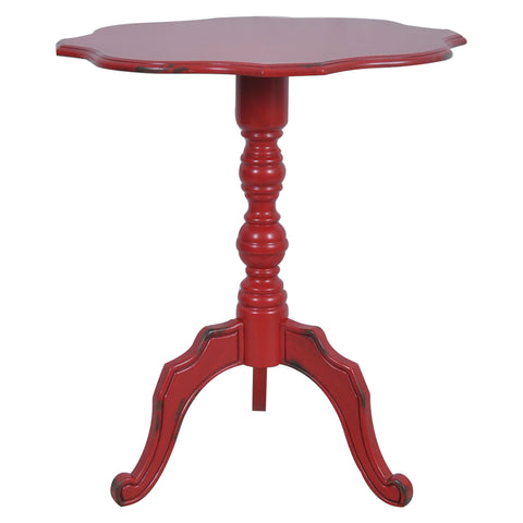 Crestview Venetian Antique Red Accent Table CVFZR858
