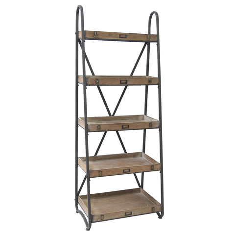 Crestview Voyager Metal and Wood Tiered Etagere CVFZR867