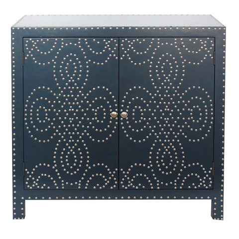 Crestview Indigo 2 Door Nailhead Cabinet CVFZR886