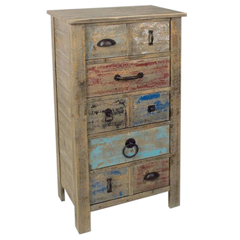 Crestview Lewiston Rustic 5 Drawer Different Hardware Tall Chest CVFZR918
