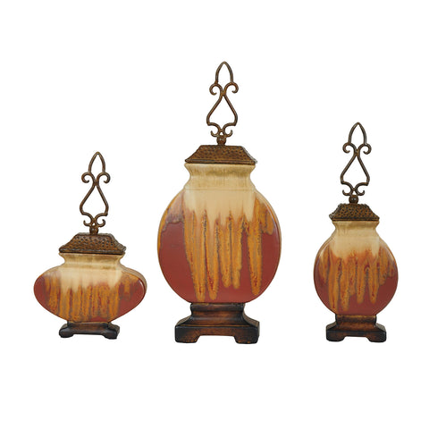 Crestview Dexter Ceramic Lidded Vases CVGBP538