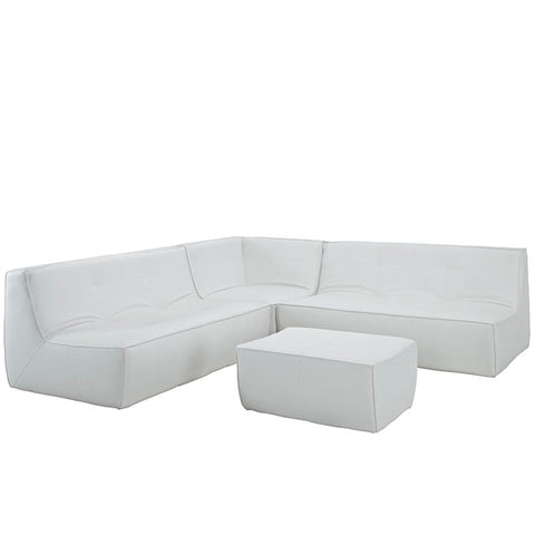 Align 4 Piece Bonded Leather Sectional Sofa Set