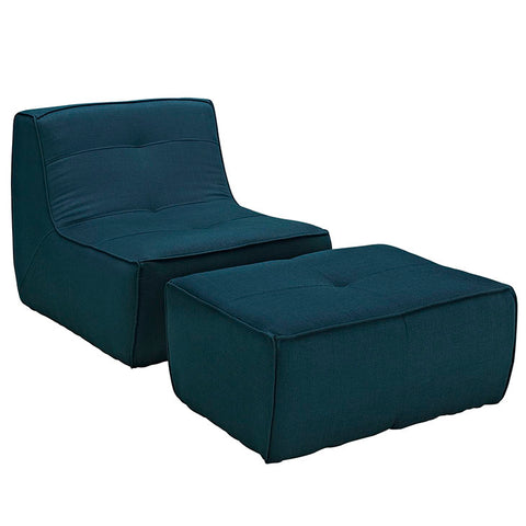 Align 2 Piece Upholstered Armchair and Ottoman Set