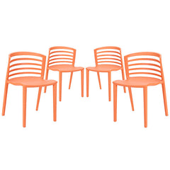Curvy Dining Chairs Set of 4