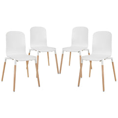 Stack Dining Chairs Wood Set of 4