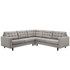 Empress 3 Piece Upholstered Fabric Sectional Sofa Set
