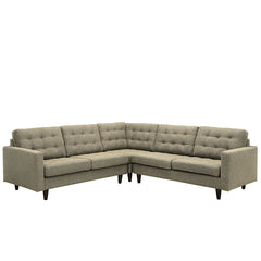 Empress 3 Piece Upholstered Fabric Sectional Sofa Set