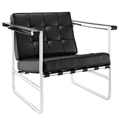 Serene Stainless Steel Upholstered Vinyl Lounge Chair