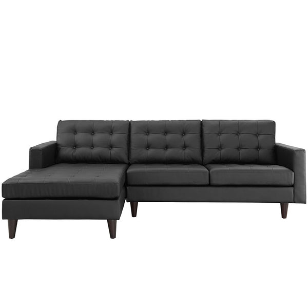 Empress Left-Facing Leather Sectional Sofa