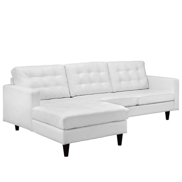 Empress Left-Facing Leather Sectional Sofa