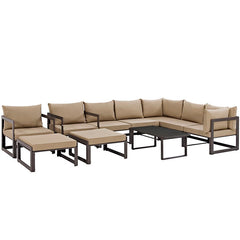 Fortuna 10 Piece Outdoor Patio Sectional Sofa Set