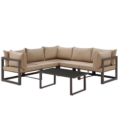 Fortuna 6 Piece Outdoor Patio Sectional Sofa Set