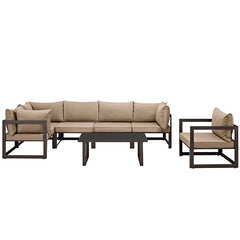 Fortuna 7 Piece Outdoor Patio Sectional Sofa Set