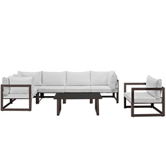Fortuna 7 Piece Outdoor Patio Sectional Sofa Set