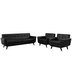 Engage 3 Piece Leather Living Room Set