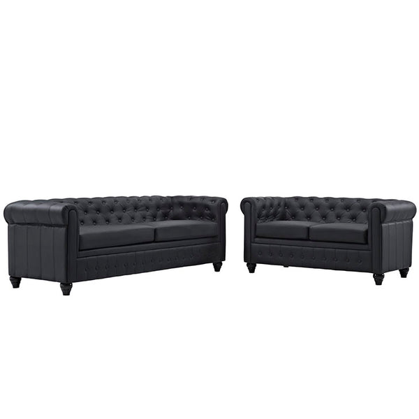 Earl 2 Piece Upholstered Vinyl Living Room Set