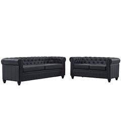 Earl 2 Piece Upholstered Vinyl Living Room Set