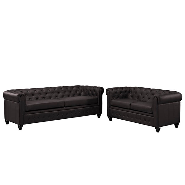 Earl 2 Piece Upholstered Vinyl Living Room Set