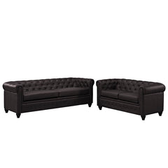 Earl 2 Piece Upholstered Vinyl Living Room Set