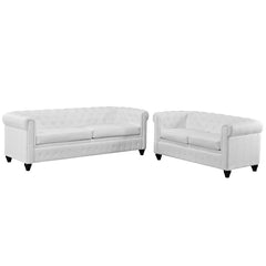 Earl 2 Piece Upholstered Vinyl Living Room Set