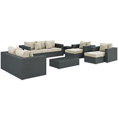 Sojourn 9 Piece Outdoor Patio Sunbrella® Sectional Set