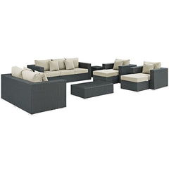 Sojourn 9 Piece Outdoor Patio Sunbrella® Sectional Set