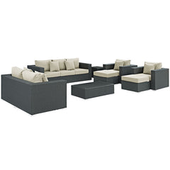 Sojourn 9 Piece Outdoor Patio Sunbrella® Sectional Set