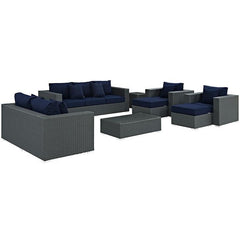 Sojourn 9 Piece Outdoor Patio Sunbrella® Sectional Set