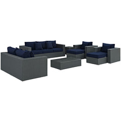 Sojourn 9 Piece Outdoor Patio Sunbrella® Sectional Set
