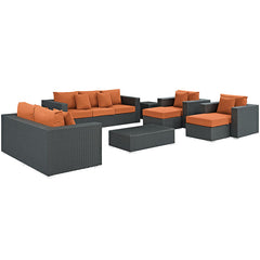 Sojourn 9 Piece Outdoor Patio Sunbrella® Sectional Set