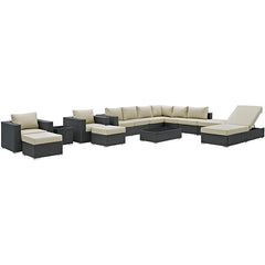 Sojourn 12 Piece Outdoor Patio Sunbrella® Sectional Set