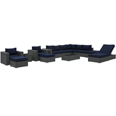 Sojourn 12 Piece Outdoor Patio Sunbrella® Sectional Set