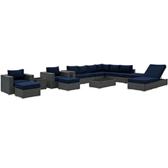 Sojourn 12 Piece Outdoor Patio Sunbrella® Sectional Set