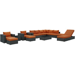 Sojourn 12 Piece Outdoor Patio Sunbrella® Sectional Set