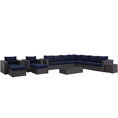 Sojourn 11 Piece Outdoor Patio Sunbrella® Sectional Set