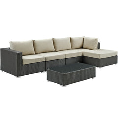 Sojourn 5 Piece Outdoor Patio Sunbrella® Sectional Set